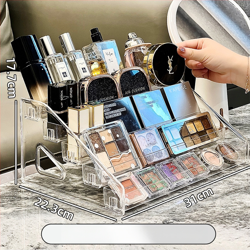 Akrüülist lauvärvi alus, hoiukarp lauale, tualettlaud, meigiriiul, kosmeetikariiul, huulepulk, parfüüm, nahahooldusriiul