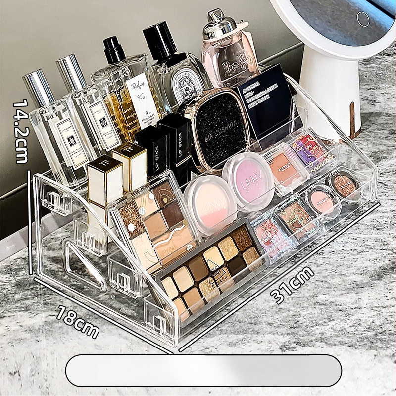 Akrüülist lauvärvi alus, hoiukarp lauale, tualettlaud, meigiriiul, kosmeetikariiul, huulepulk, parfüüm, nahahooldusriiul