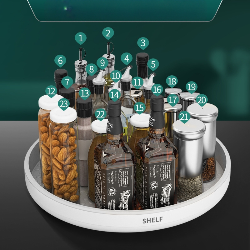 Konyhai multifunkcionális forgó állvány fűszeres forgó tárolódoboz nappali asztali kozmetikai befejező állvány