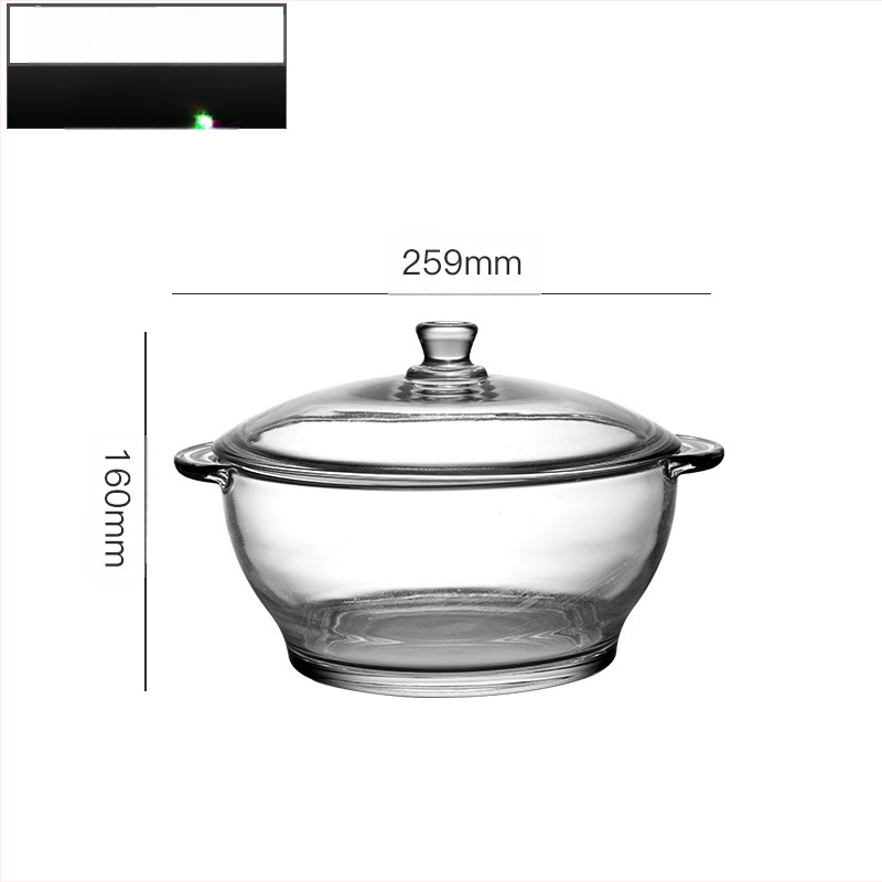 Wave POUGINE binaural karastatud klaasist pott mikrolaineahjus kuumuskindel klaasist kauss suure mahutavusega klaaspott kaanega