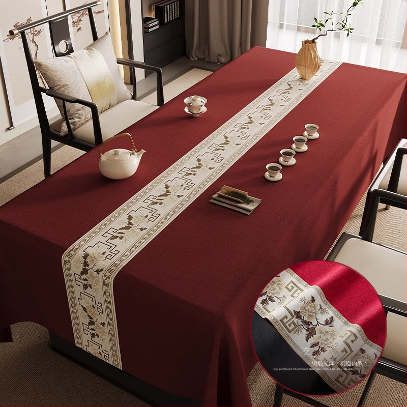 Veekindel puuvillast ja linasest laudlina, tekstuuriga kangast teelaud, zen-laudlina, hiina stiilis laud, kohvilaud, õlikindel, lausvärvi, vintage