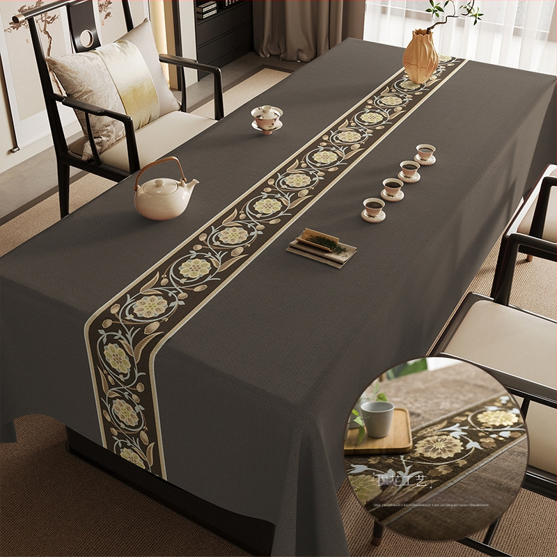 Veekindel puuvillast ja linasest laudlina, tekstuuriga kangast teelaud, zen-laudlina, hiina stiilis laud, kohvilaud, õlikindel, lausvärvi, vintage