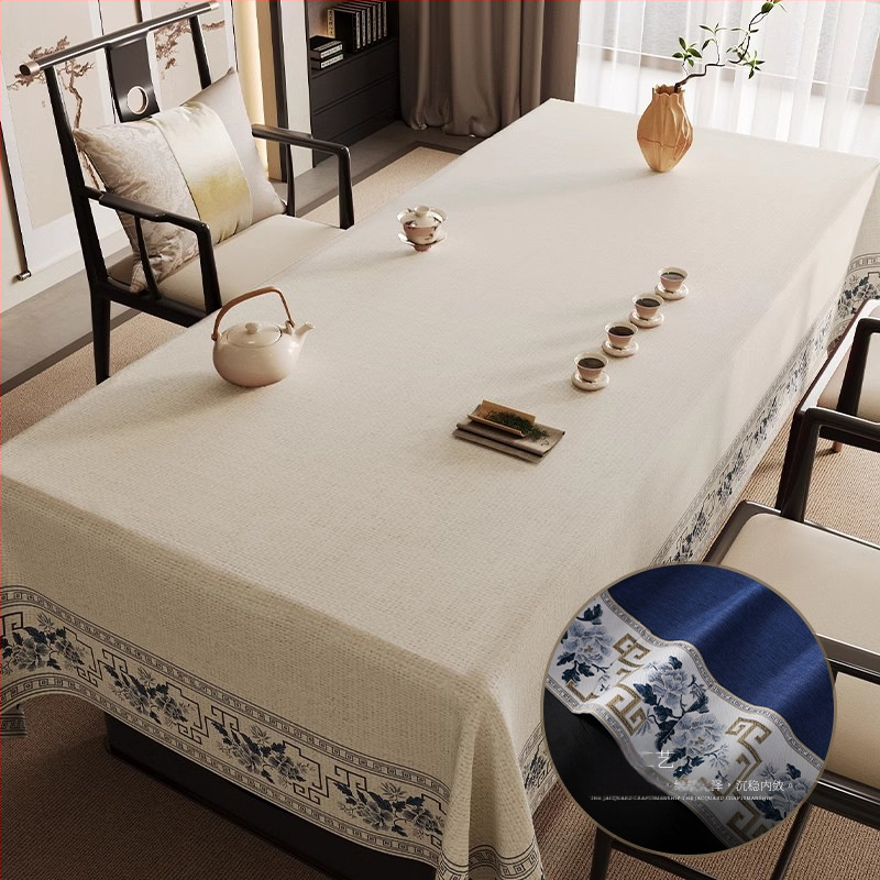 Veekindel puuvillast ja linasest laudlina, tekstuuriga kangast teelaud, zen-laudlina, hiina stiilis laud, kohvilaud, õlikindel, lausvärvi, vintage