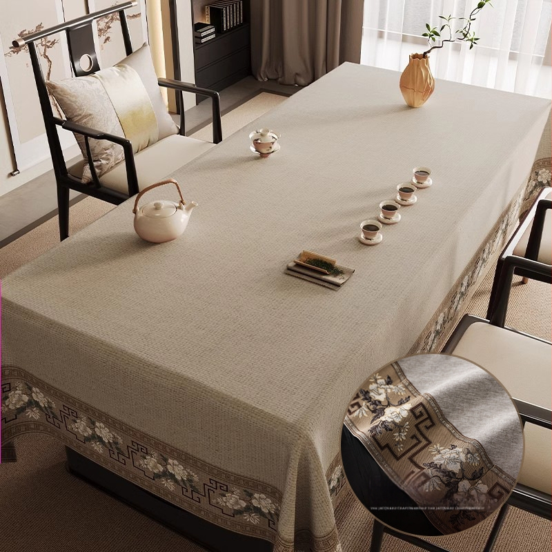 Veekindel puuvillast ja linasest laudlina, tekstuuriga kangast teelaud, zen-laudlina, hiina stiilis laud, kohvilaud, õlikindel, lausvärvi, vintage