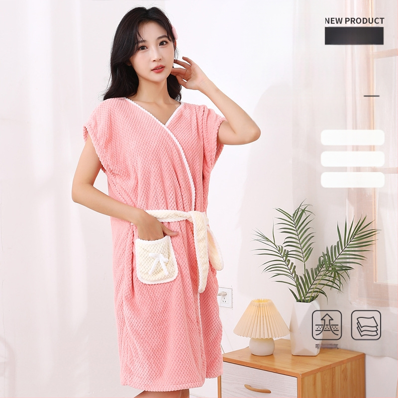 Laisvalaikio nešiojamas diržinis vonios rankšluostis, naujas chalatas, vandenį sugeriantis ir greitai džiūstantis moteriškas suaugusiųjų namų studentų maudymosi mados vonios sijonas