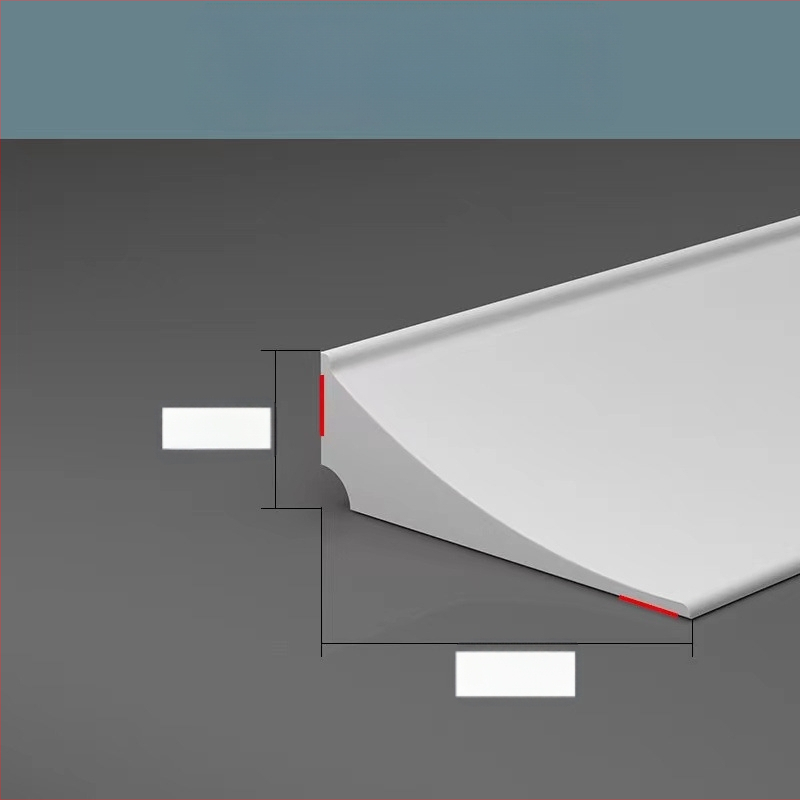 Kahepoolne isekleepuv tööpinna veetõke, laiendatud üliõhuke täisnurga all olev tööpinna veetõke, millel on vähe nurki ja palju liimitud juhuslikke karvu.