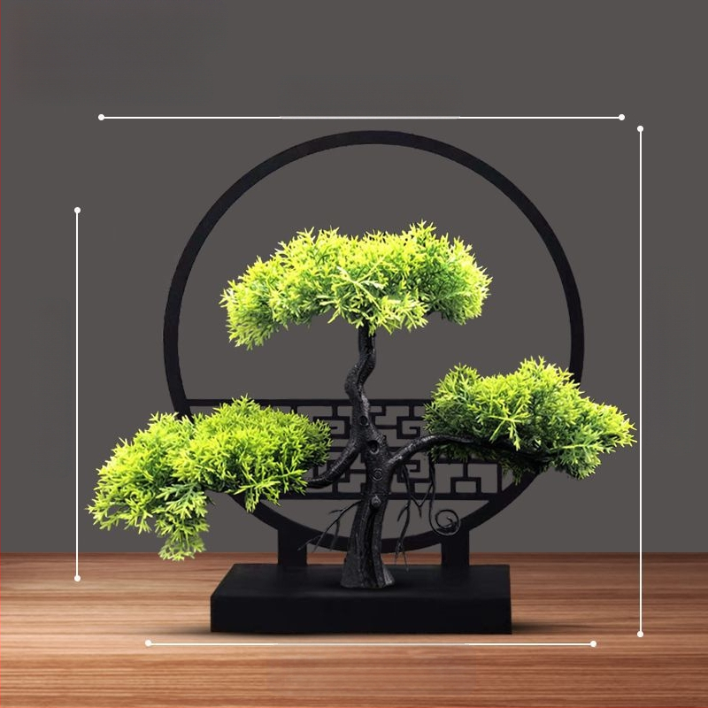 Екранни малки орнаменти, нови китайски симулационни зелени засаждания, добре дошли в китайски стил, бор, вход за хол, настолна фотография, сватба, дом