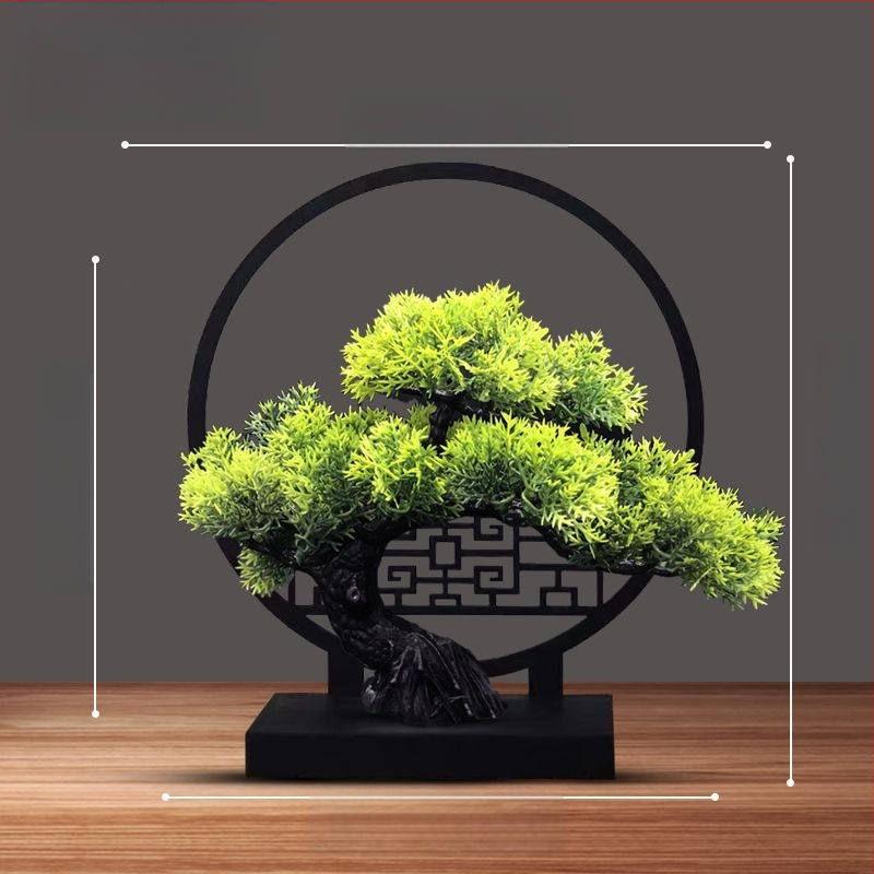 Екранни малки орнаменти, нови китайски симулационни зелени засаждания, добре дошли в китайски стил, бор, вход за хол, настолна фотография, сватба, дом