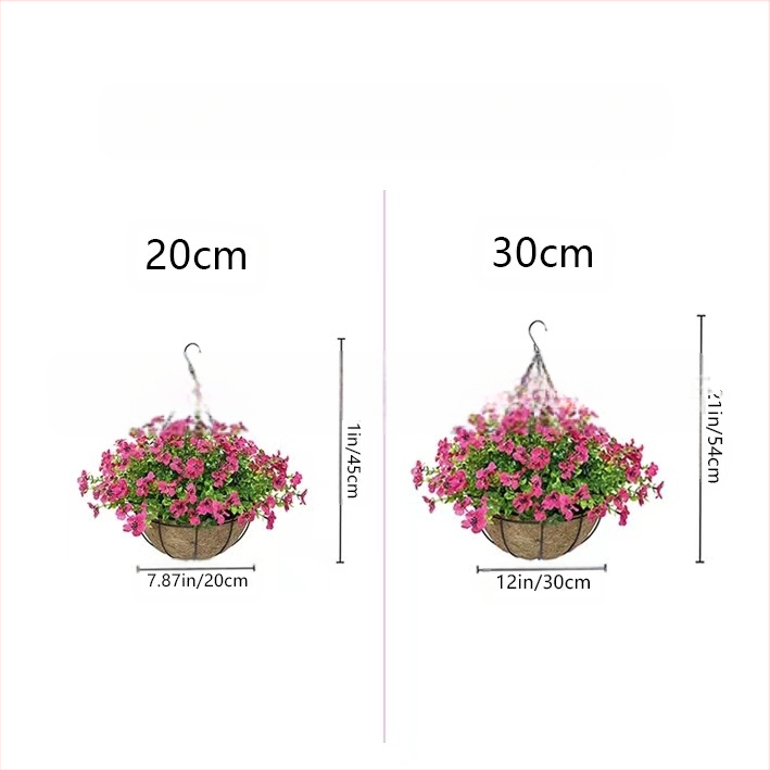 Flori artificiale transfrontaliere Crăciun cadru de fier palmier de cocos coș agățat violet fals decor exterior ușă de intrare coș agățat orhidee en-gros