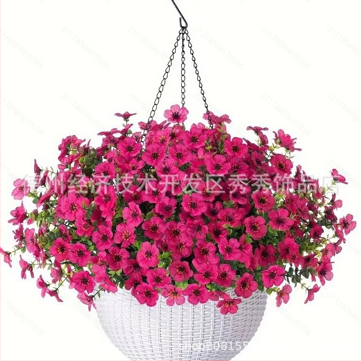 Flori artificiale transfrontaliere Crăciun cadru de fier palmier de cocos coș agățat violet fals decor exterior ușă de intrare coș agățat orhidee en-gros