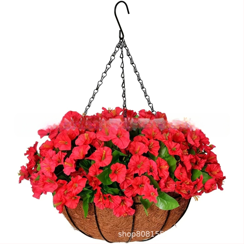 Flori artificiale transfrontaliere Crăciun cadru de fier palmier de cocos coș agățat violet fals decor exterior ușă de intrare coș agățat orhidee en-gros