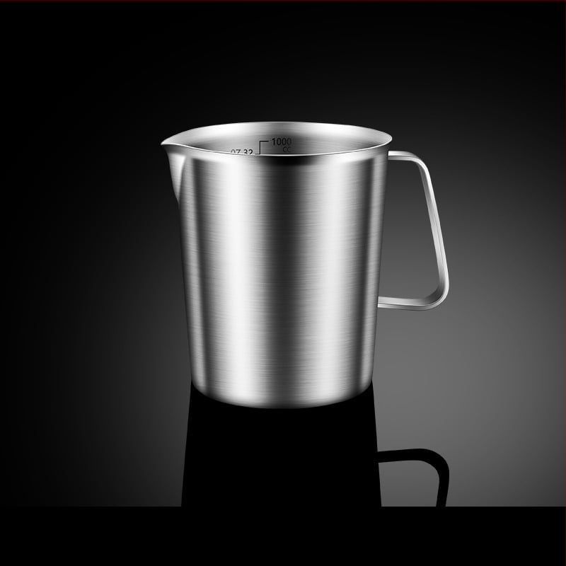 304 nerūdijančio plieno matavimo puodelis su skale, didelės talpos kepimo pieno arbatos parduotuvė, specialus komercinės virtuvės matavimo puodelis, ištraukiamas gėlių puodelis