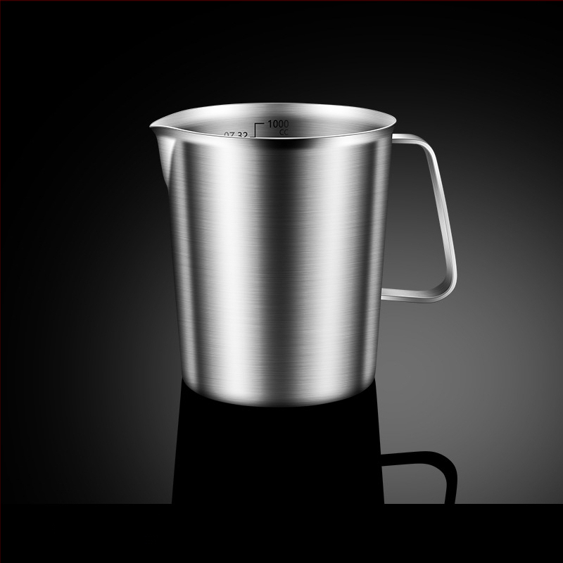 304 nerūdijančio plieno matavimo puodelis su skale, didelės talpos kepimo pieno arbatos parduotuvė, specialus komercinės virtuvės matavimo puodelis, ištraukiamas gėlių puodelis