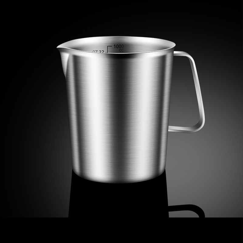 304 nerūdijančio plieno matavimo puodelis su skale, didelės talpos kepimo pieno arbatos parduotuvė, specialus komercinės virtuvės matavimo puodelis, ištraukiamas gėlių puodelis