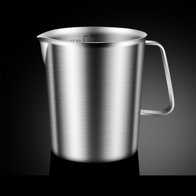 304 nerūdijančio plieno matavimo puodelis su skale, didelės talpos kepimo pieno arbatos parduotuvė, specialus komercinės virtuvės matavimo puodelis, ištraukiamas gėlių puodelis