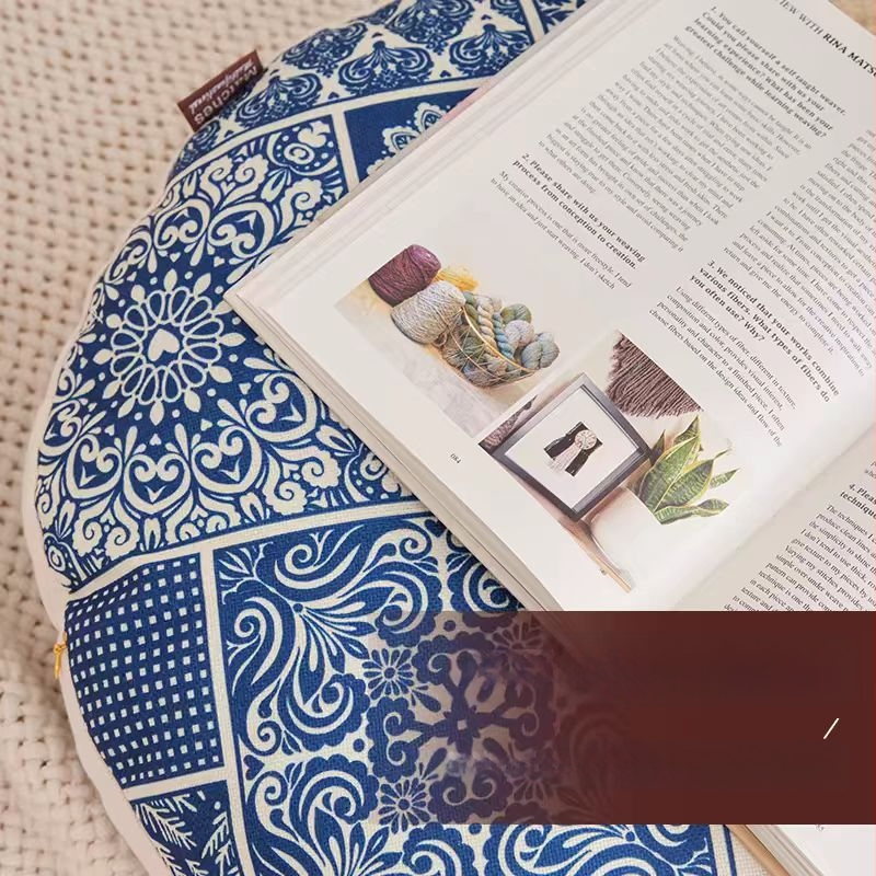 Puuvillane linane ümmargune toolipadi hingav kodu boheemlaslik stiil kahepoolne rõdu laheakna tatami põrandamatt