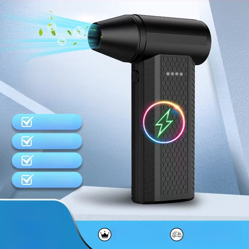 Negyedik negyedes erőszakos turbóventilátor 130000 - nagy sebességű, kefe nélküli motorral, kézi, szuper erős szélű kültéri ventilátor