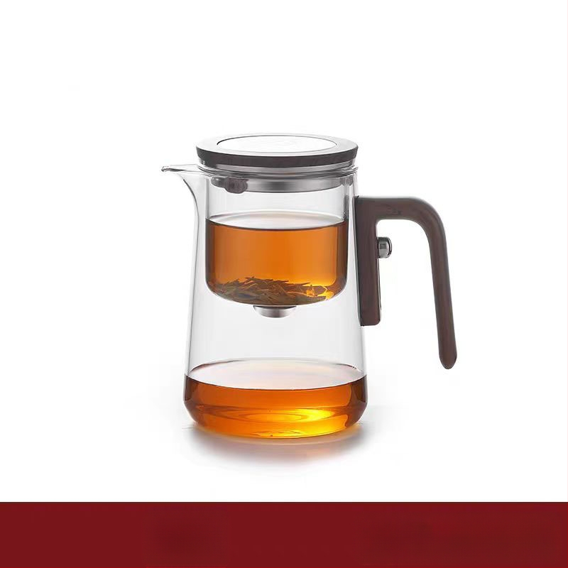 Vardata magnetiline lendlev tass klaasist vooderdisega teekannu tee eraldamine ühe võtmega filtriga majapidamistee komplekt laos hulgimüügis