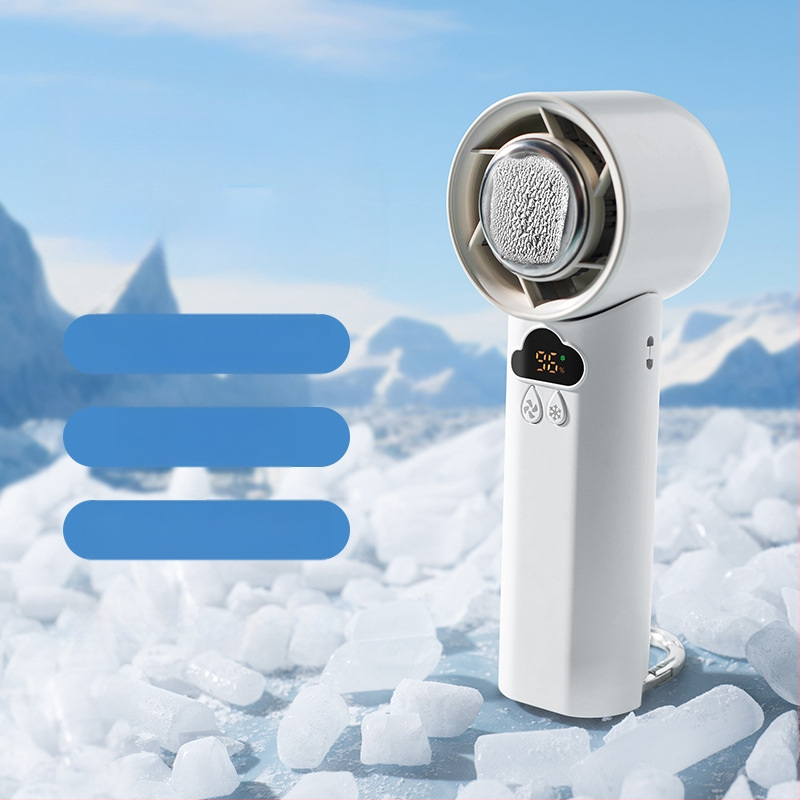 2025. aasta uus kiire külmkompressiga pihuventilaator, õues kasutatav pika elueaga karabiin, kaasaskantav koomiksiga laetav väike ventilaator