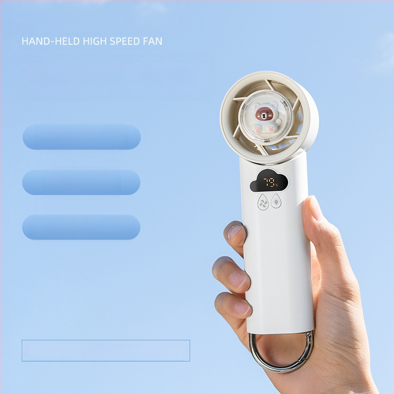 2025. aasta uus kiire külmkompressiga pihuventilaator, õues kasutatav pika elueaga karabiin, kaasaskantav koomiksiga laetav väike ventilaator