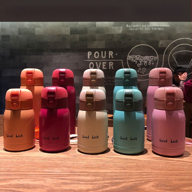 Goodluck isoleeritud tass meestele ja naistele, kaasaskantav ja armas populaarne Ins Street Stall Korea õpilaste veepudelitee tass