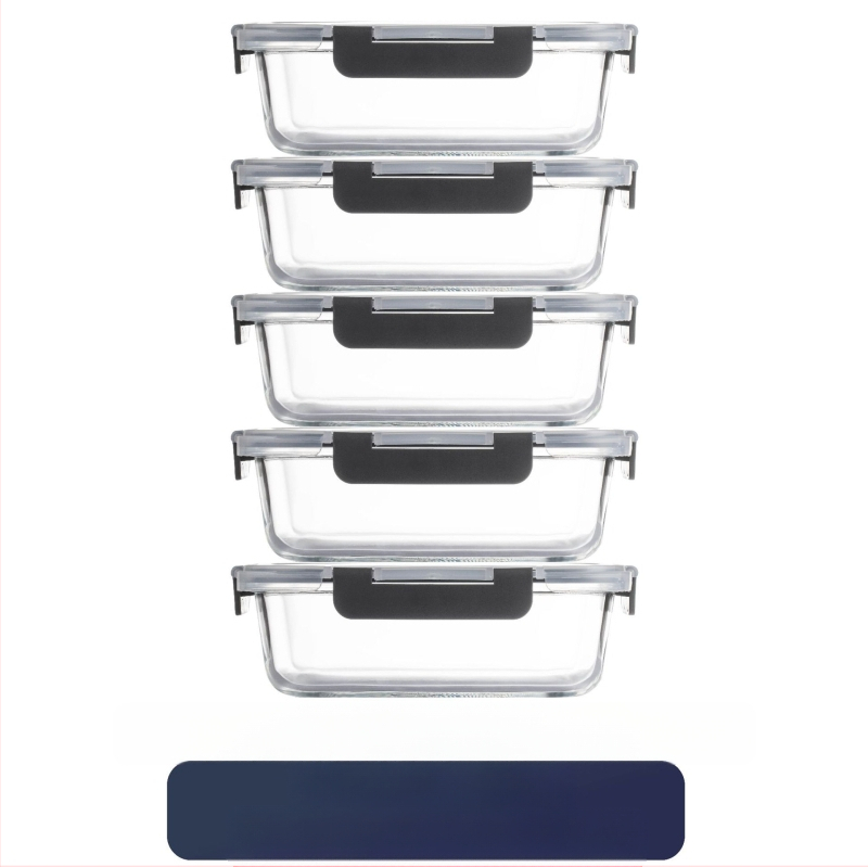 Piiriülene klaasist lõunasöögikarp sobib mikrolaineahju, nõudepesumasina, kontoritöötajatega, millel on riisi värskena hoidmise kauss külmkapis