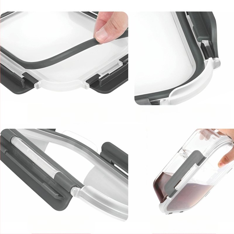 Piiriülene klaasist lõunasöögikarp sobib mikrolaineahju, nõudepesumasina, kontoritöötajatega, millel on riisi värskena hoidmise kauss külmkapis