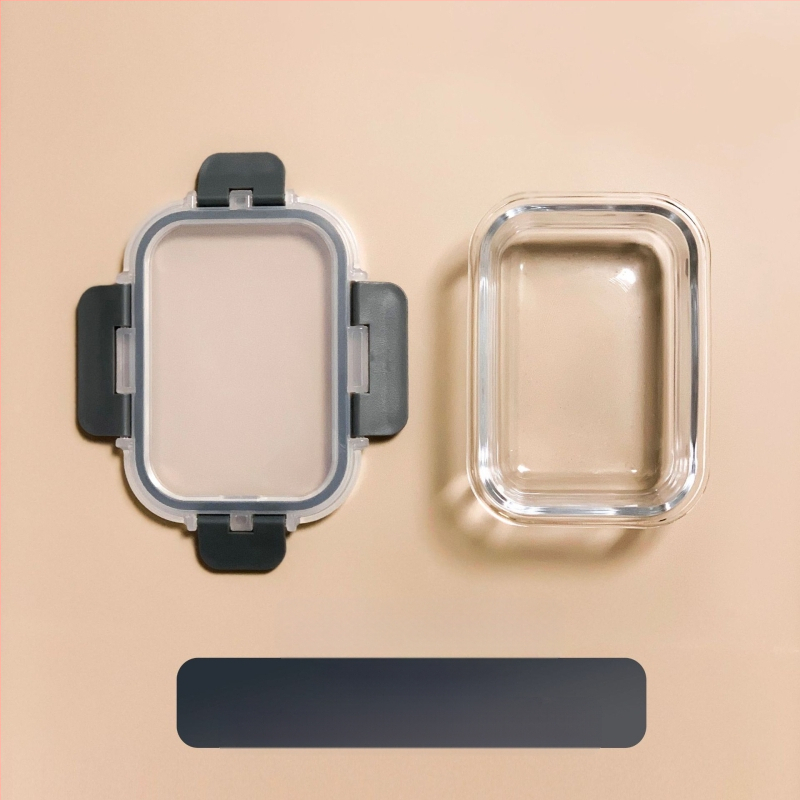 Piiriülene klaasist lõunasöögikarp sobib mikrolaineahju, nõudepesumasina, kontoritöötajatega, millel on riisi värskena hoidmise kauss külmkapis