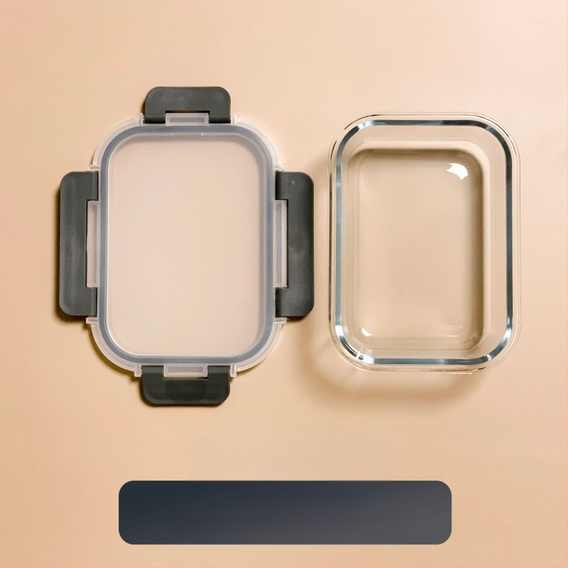 Piiriülene klaasist lõunasöögikarp sobib mikrolaineahju, nõudepesumasina, kontoritöötajatega, millel on riisi värskena hoidmise kauss külmkapis