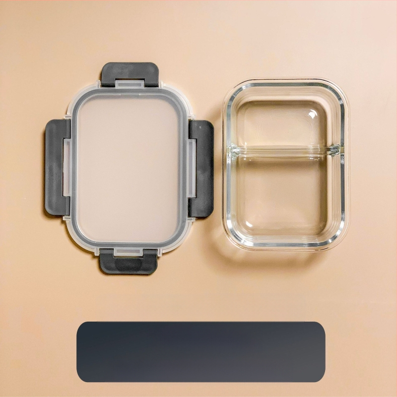 Piiriülene klaasist lõunasöögikarp sobib mikrolaineahju, nõudepesumasina, kontoritöötajatega, millel on riisi värskena hoidmise kauss külmkapis