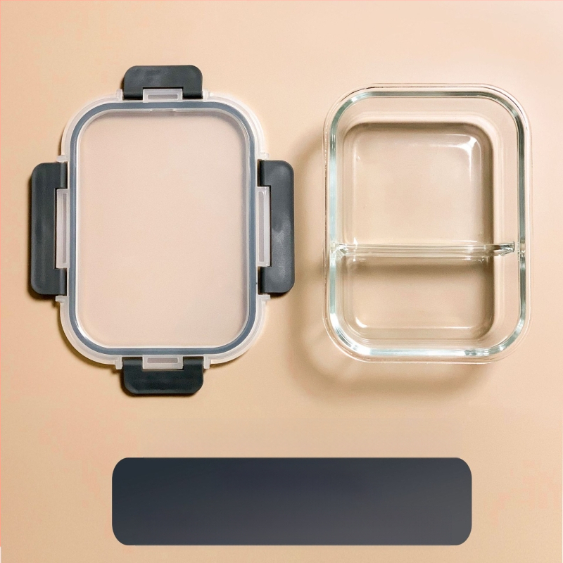 Piiriülene klaasist lõunasöögikarp sobib mikrolaineahju, nõudepesumasina, kontoritöötajatega, millel on riisi värskena hoidmise kauss külmkapis