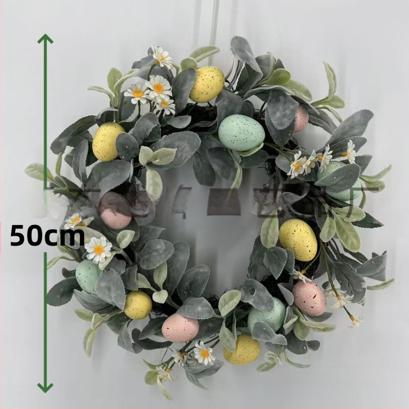 2025 Határokon átnyúló Amazon új húsvéti dekorációk húsvéti tojáskoszorú függő dekoráció hotelszoba falra akasztható