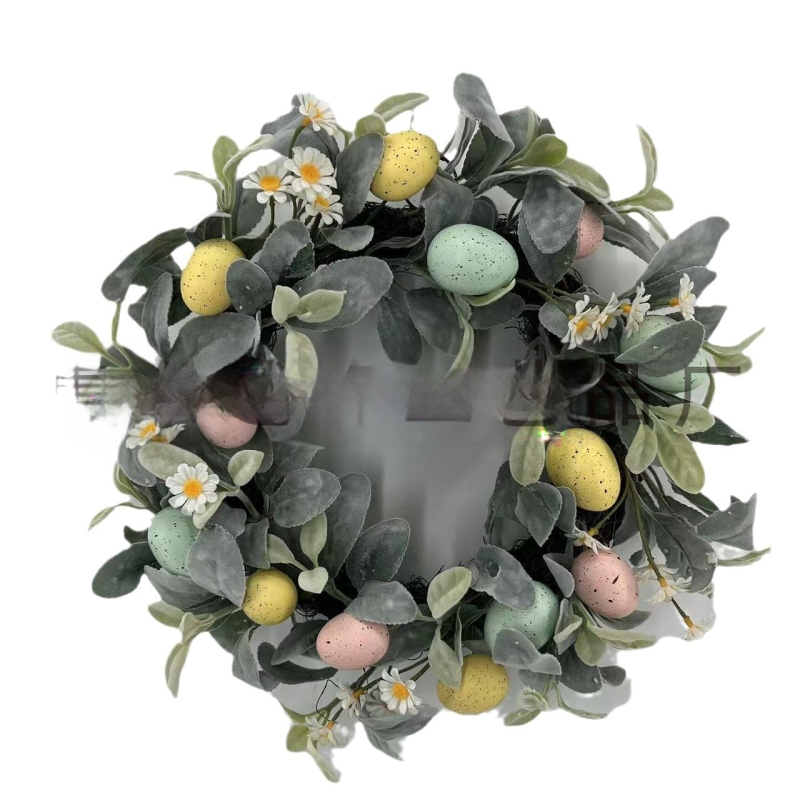 2025 Határokon átnyúló Amazon új húsvéti dekorációk húsvéti tojáskoszorú függő dekoráció hotelszoba falra akasztható