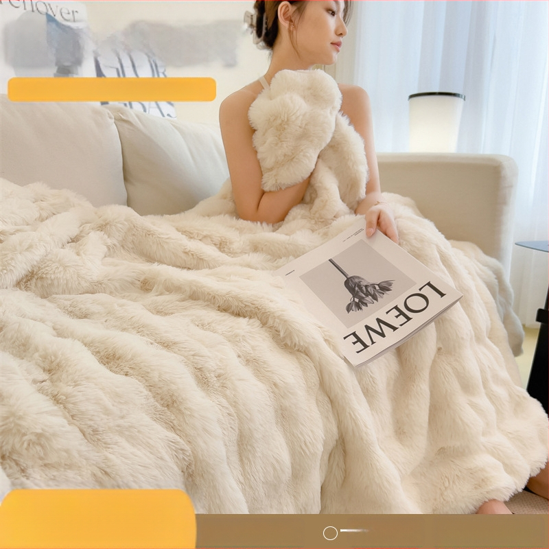 Uus renderdusvärv suur mulljänese plush-tekk majapidamisvoodipesu multifunktsionaalne tekk pehme ja mugav diivanitekk