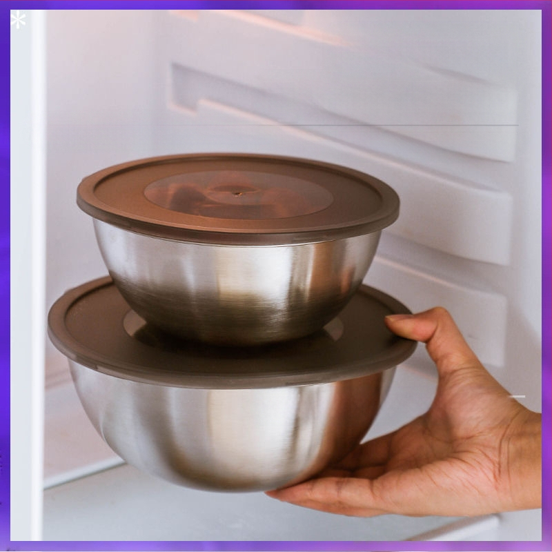 ⇘ 304 nerūdijančio plieno daugiafunkcis virimo ir tešlos maišymo dubuo, buitinis korėjietiško stiliaus auksinis salotų dubuo su skale kiaušiniams plakti