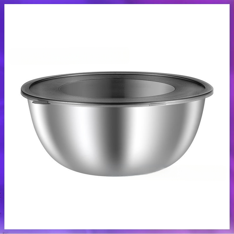 ⇘ 304 nerūdijančio plieno daugiafunkcis virimo ir tešlos maišymo dubuo, buitinis korėjietiško stiliaus auksinis salotų dubuo su skale kiaušiniams plakti