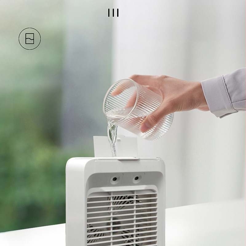 Mini õhujahuti väike elektriline ventilaator konditsioneer ventilaator jahutus niisutaja üliõpilaskodu kontor USB laadimisega väike ventilaator