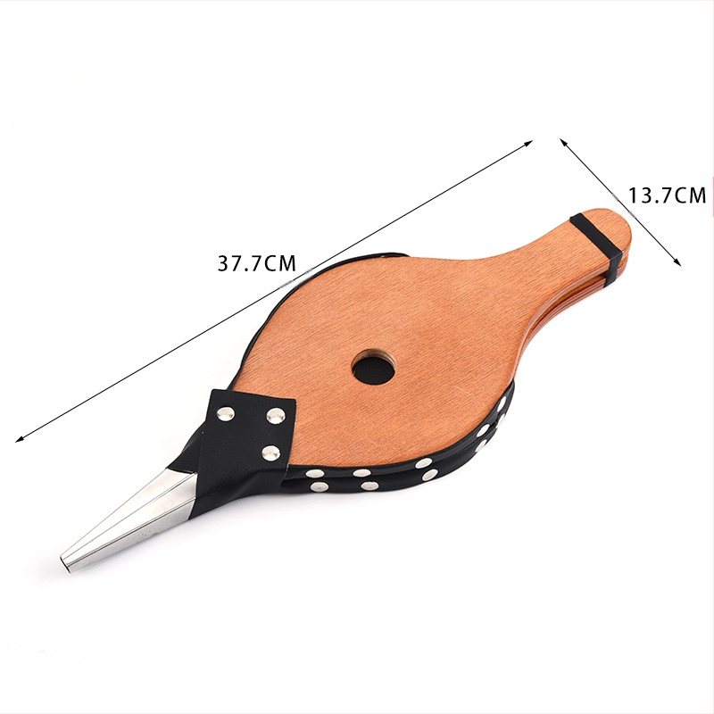 Tehase hulgimüügi käsitsi valmistatud välistingimustes kasutatava grilli puhumisriist nahast Tiger kamin piiriülese tarnimise puidust kaminapuhur