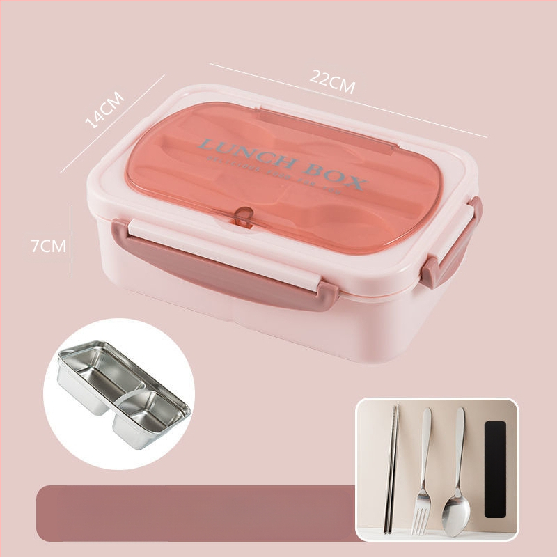 304 roostevabast terasest isoleeritud õpilaste lõunasöögikarp tööle kaasaskantav suletud võrega bento-karbi lõunasöögikarp logoga trükkimisega