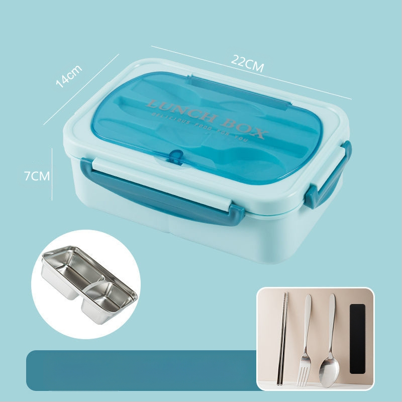 304 roostevabast terasest isoleeritud õpilaste lõunasöögikarp tööle kaasaskantav suletud võrega bento-karbi lõunasöögikarp logoga trükkimisega