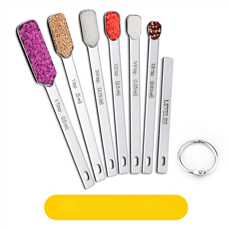 „Amazon“ kepimo nerūdijančio plieno matavimo puodelis, 7 dalių rinkinys su kreipiamuoju antgaliu, kepimo šaukšto skalės matavimo šaukšto puodelis