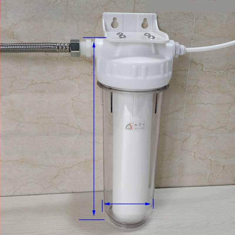 Филтър за пречистване на вода, чешмяна вода, PP памучен филтърен елемент, 10-инчов универсален преден 2-точков PE тръбен домакински 4-точков воден филтър