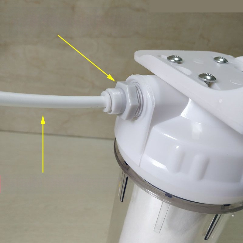 Филтър за пречистване на вода, чешмяна вода, PP памучен филтърен елемент, 10-инчов универсален преден 2-точков PE тръбен домакински 4-точков воден филтър