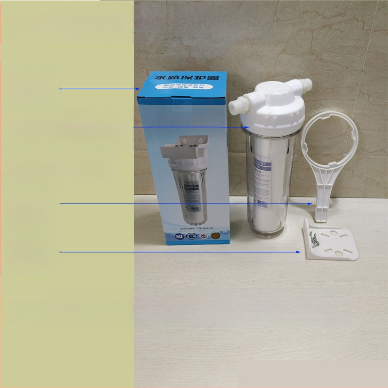 Филтър за пречистване на вода, чешмяна вода, PP памучен филтърен елемент, 10-инчов универсален преден 2-точков PE тръбен домакински 4-точков воден филтър