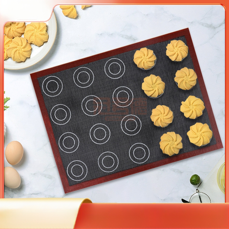 „Amazon“ nelimpantis tuščiaviduris kepimo kilimėlis sausainių kepimui, sluoksniuotos duonos kepimui, kvėpuojantis stiklo pluošto silikoninis tuščiaviduris kepimo kilimėlis