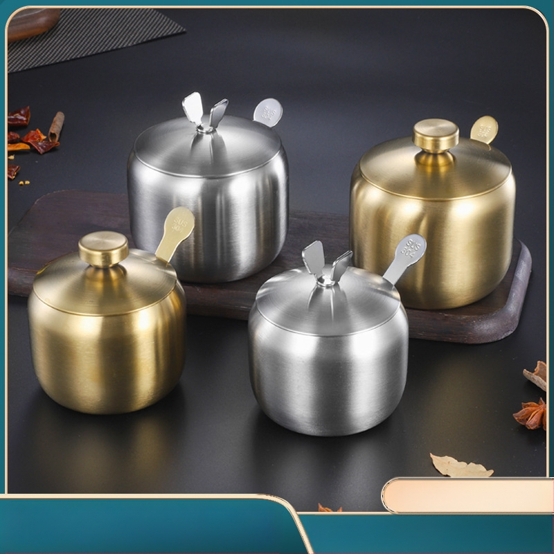 Prieskonių bakas virtuvei, buitiniam naudojimui, 304 nerūdijančio plieno prieskonių bakas, vieno komercinio restorano čili aliejaus bakas, druskos bakas, prieskonių dėžutė