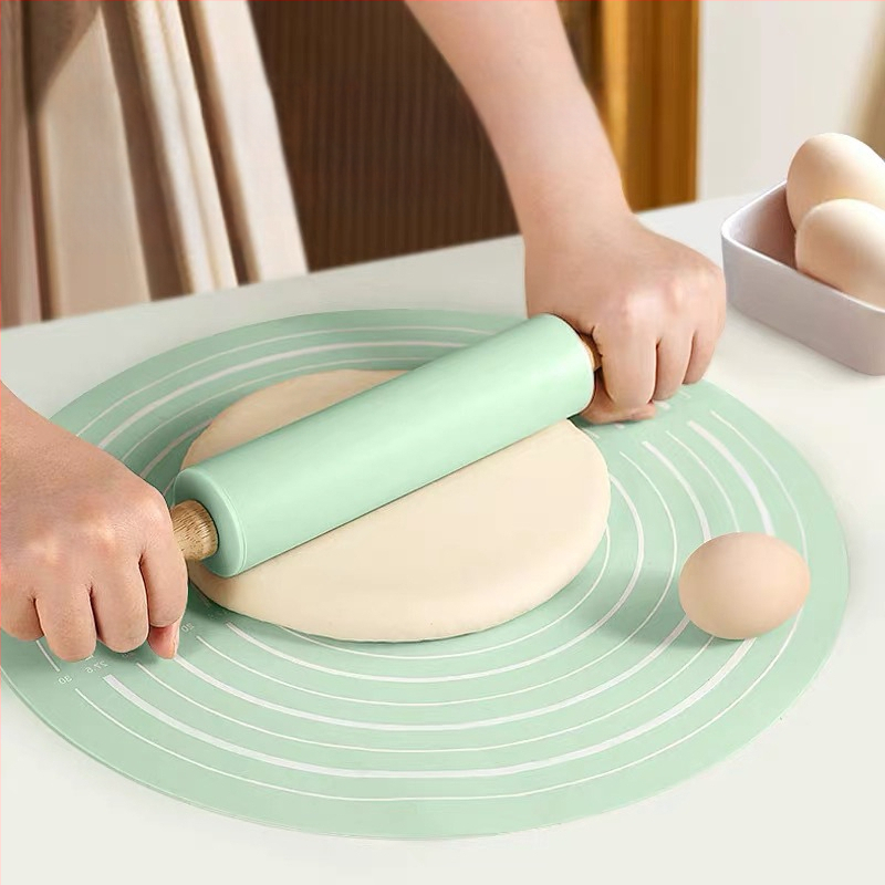 Silikoninis kepimo kočėlas, tinkantis vidutinio dydžio minkymo kočėlui, kepimo kostiumas, kočėlo minkymo pagalvėlė