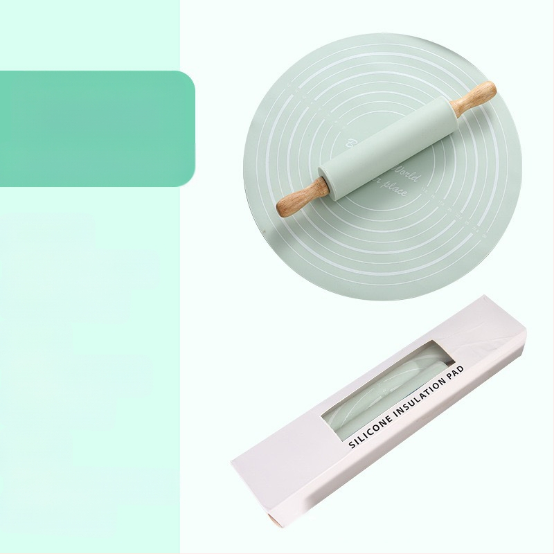 Silikoninis kepimo kočėlas, tinkantis vidutinio dydžio minkymo kočėlui, kepimo kostiumas, kočėlo minkymo pagalvėlė