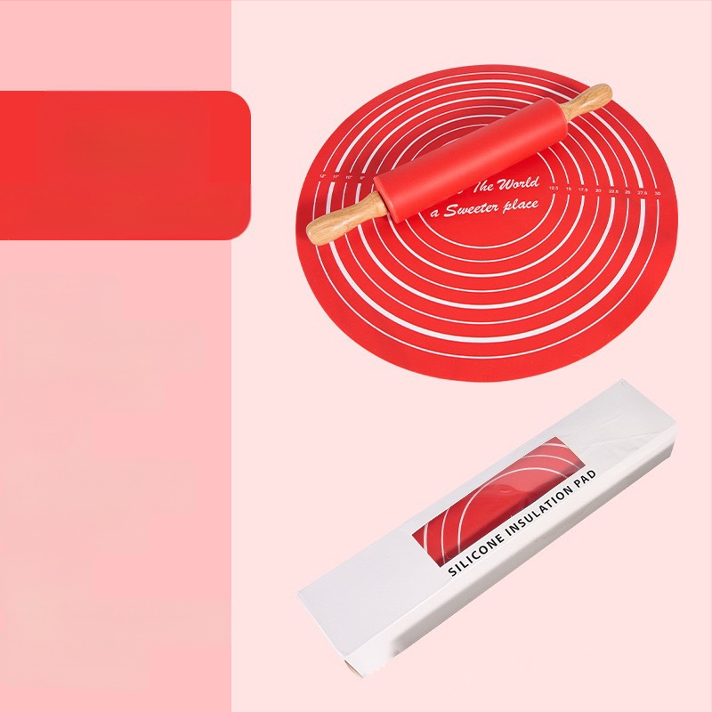 Silikoninis kepimo kočėlas, tinkantis vidutinio dydžio minkymo kočėlui, kepimo kostiumas, kočėlo minkymo pagalvėlė