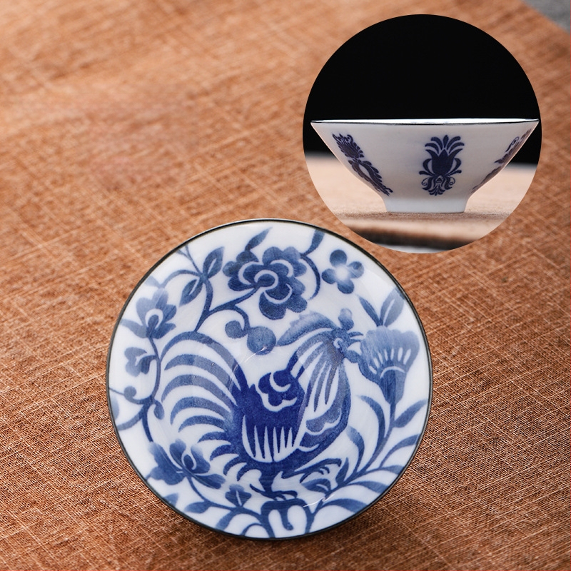 Mėlynai baltas porceliano arbatos puodelis, keraminis kung fu mažas arbatos puodelis, vieno puodelio arbatos rinkinys, arbatos puodelio kostiumas, arbatos dubuo, arbatos puodelis